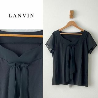 ランバン(LANVIN)のLANVIN ランバン 黒 デザインチュニック 40サイズ Lサイズ Tシャツ(Tシャツ(半袖/袖なし))