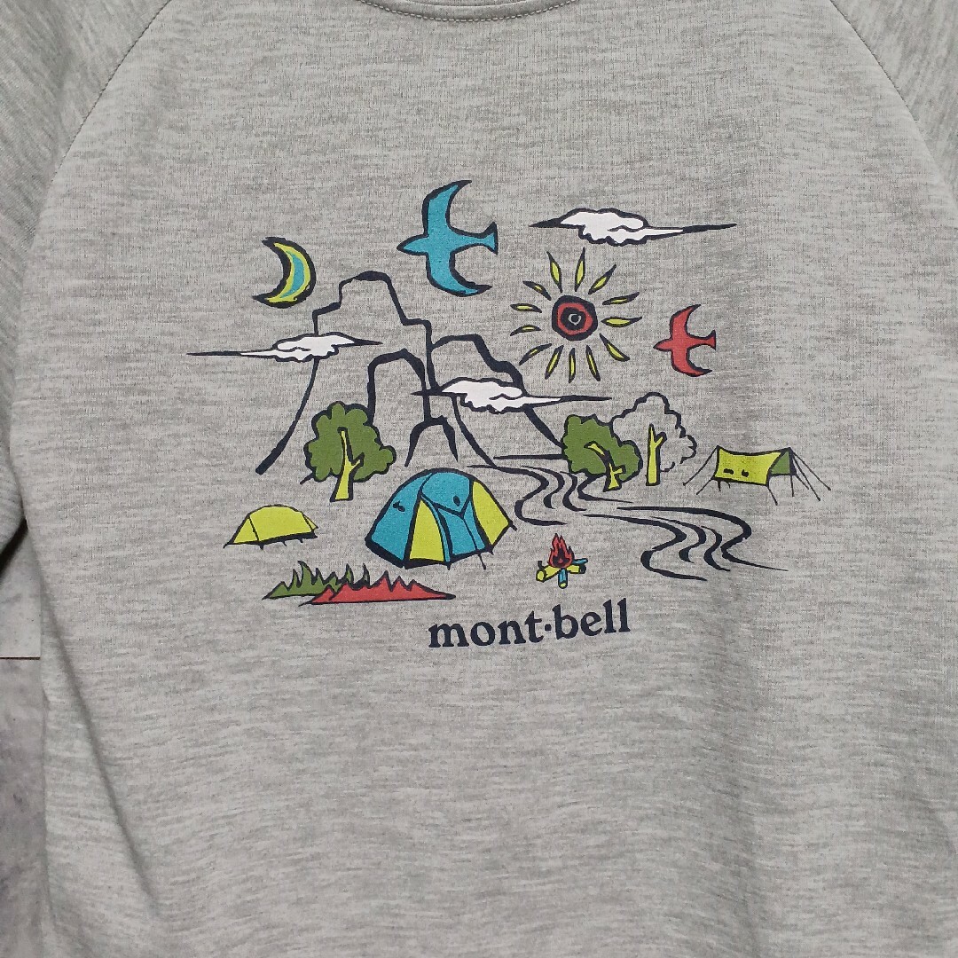 mont bell(モンベル)のmont-bell モンベル キッズロンT 130 グレー キャンプ アウトドア キッズ/ベビー/マタニティのキッズ服男の子用(90cm~)(Tシャツ/カットソー)の商品写真