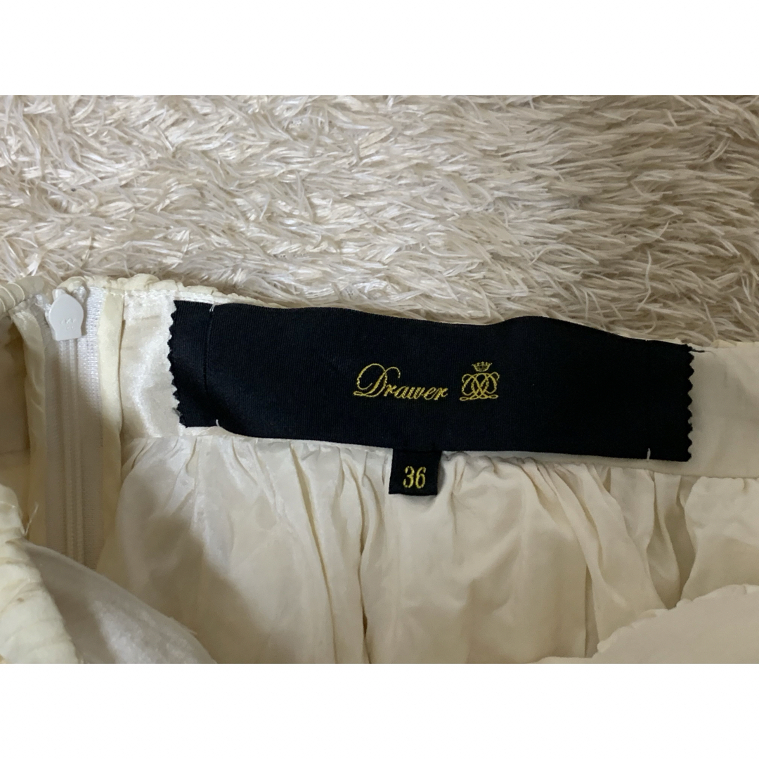 Drawer(ドゥロワー)のドゥロワー drawer プリーツスカート　シフォン　オフホワイト レディースのスカート(ひざ丈スカート)の商品写真