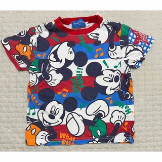 ディズニー(Disney)のディズニー ミッキー 総柄 半袖Tシャツ ランド パーク内グッズ キッズ 100(Tシャツ/カットソー)