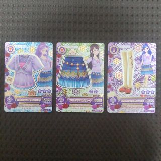 旧アイカツカード 神崎美月・紫吹蘭・風沢そら エスニックコーデ ３枚セット(その他)