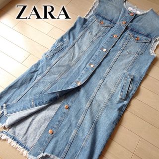 ザラ(ZARA)の美品 (EUR)XS ザラ ZARA レディース デニムジャケット ベスト(Gジャン/デニムジャケット)