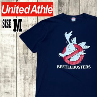 ユナイテッドアスレ(UnitedAthle)のゴーストバスターズ パロディ プリント半袖Tシャツ  ネイビー XLサイズ(Tシャツ/カットソー(半袖/袖なし))