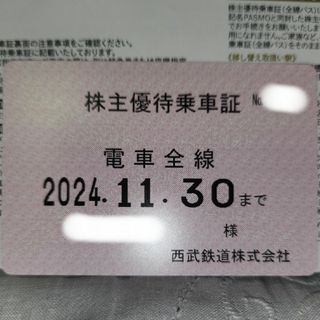 西武鉄道 株主優待乗車証 電車全線定期 １枚(鉄道乗車券)