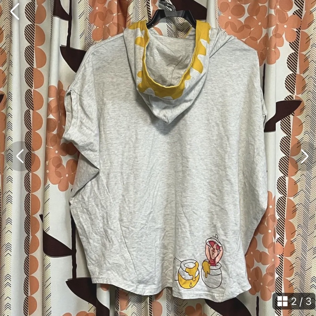 くまのプーさん(クマノプーサン)のプーさん　Disney ディズニー　半袖Tシャツ　半袖　トップス　フード付き　夏 レディースのトップス(Tシャツ(半袖/袖なし))の商品写真