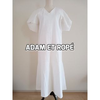 アダムエロペ(AER ADAM ET ROPE)のアダムエロペ　ボリュームスリーブワンピース　白　2WAY  ロング　Ｆ(ロングワンピース/マキシワンピース)