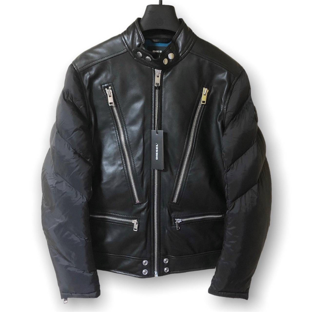 DIESEL(ディーゼル)の新品 DIESEL ディーゼル ラムレザー × ナイロン 中綿 ジャケット S メンズのジャケット/アウター(ブルゾン)の商品写真