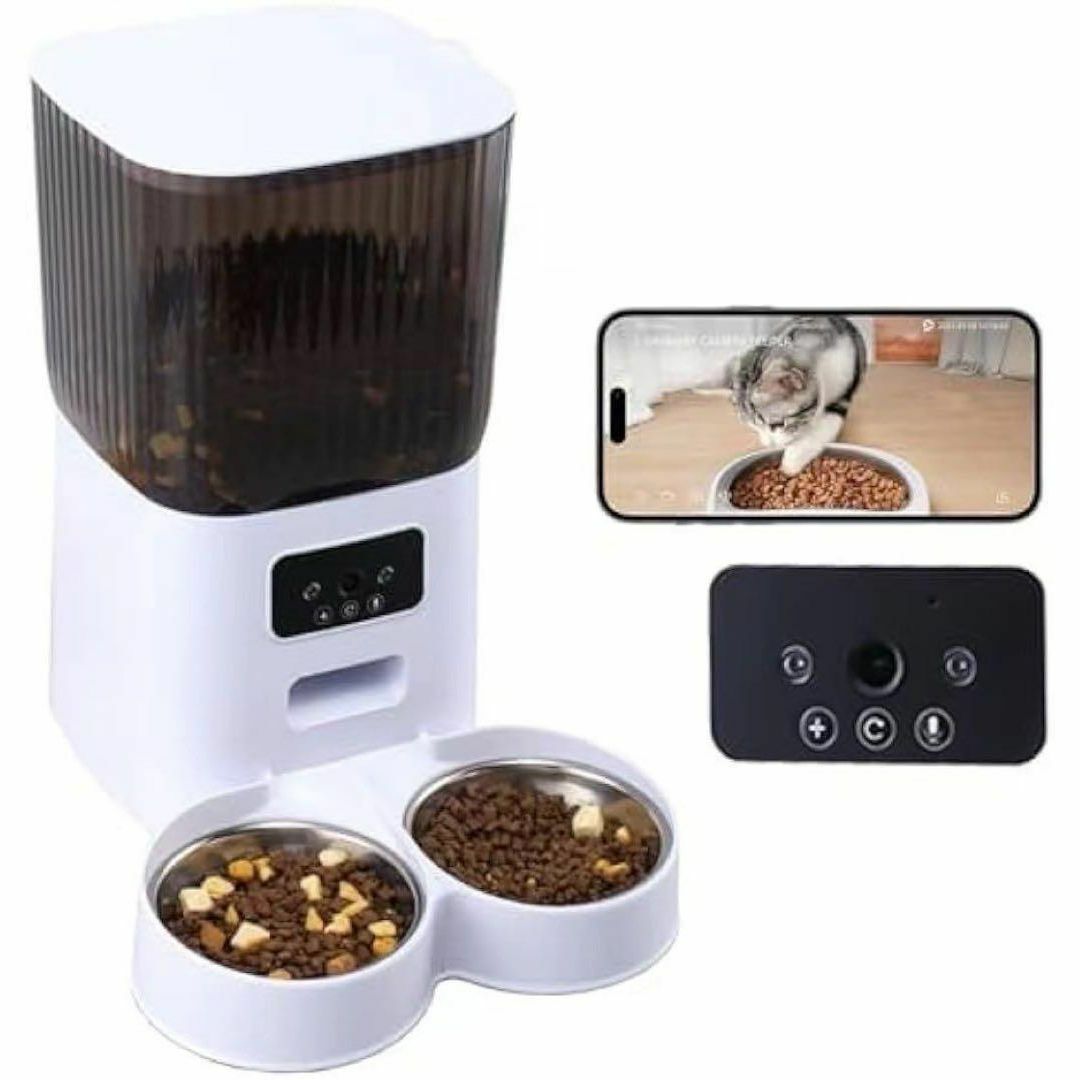自動給餌器　猫　カメラ付き　音声対話　5ℓ大容量　2匹用　遠隔操作 その他のペット用品(猫)の商品写真