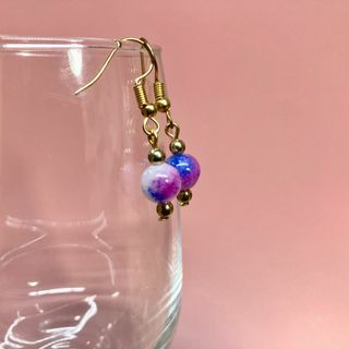 キャンディジェイド 一粒フックピアス イヤリング 8mm　G　#6 