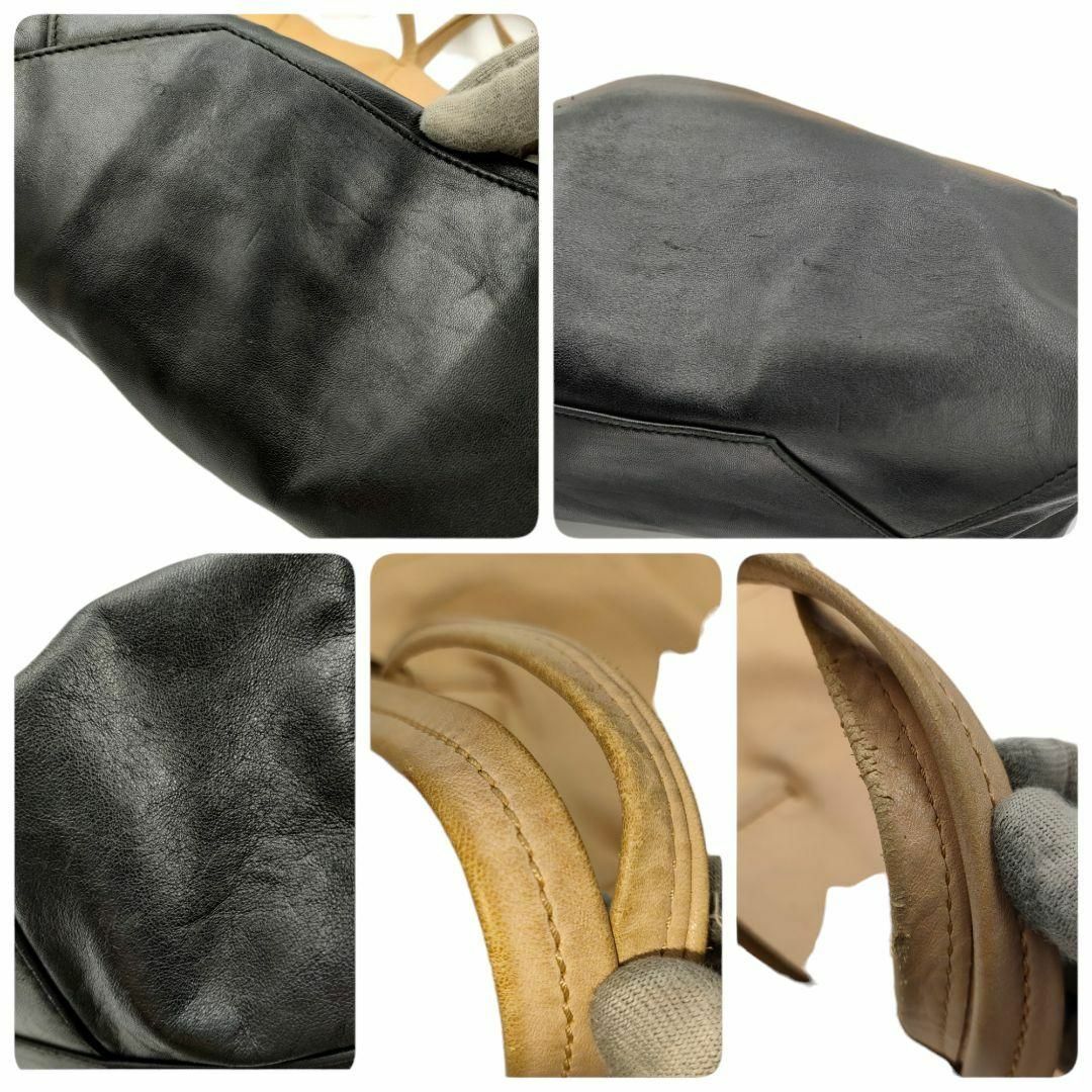 celine(セリーヌ)のセリーヌ A4可 ホリゾンタルカバ トートバッグ ベージュ系 黒 バイカラー 革 レディースのバッグ(トートバッグ)の商品写真