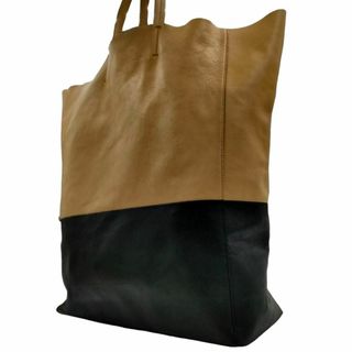 セリーヌ(celine)のセリーヌ A4可 ホリゾンタルカバ トートバッグ ベージュ系 黒 バイカラー 革(トートバッグ)