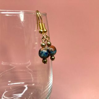 キャンディジェイド 一粒フックピアス イヤリング 8mm　G　#9 (イヤリング)