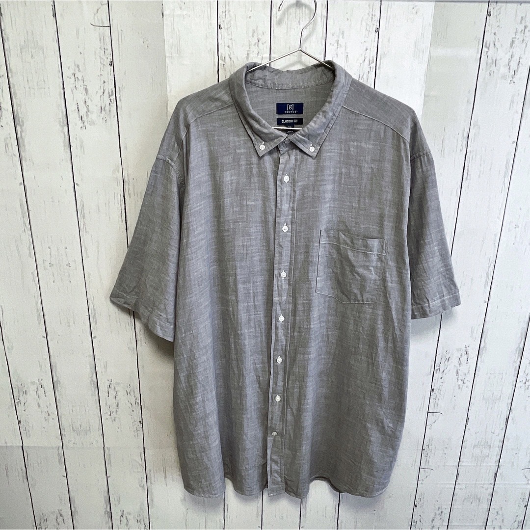 shirts(シャツ)のUSA古着　半袖シャツ　XXLサイズ　グレー　無地　コットン　オーバーサイズ メンズのトップス(シャツ)の商品写真