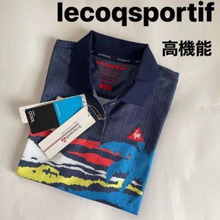 ルコックスポルティフ(le coq sportif)のL 新品定価12100円/ ルコックゴルフ女性西海岸プリント半袖ポロシャツ(ウエア)