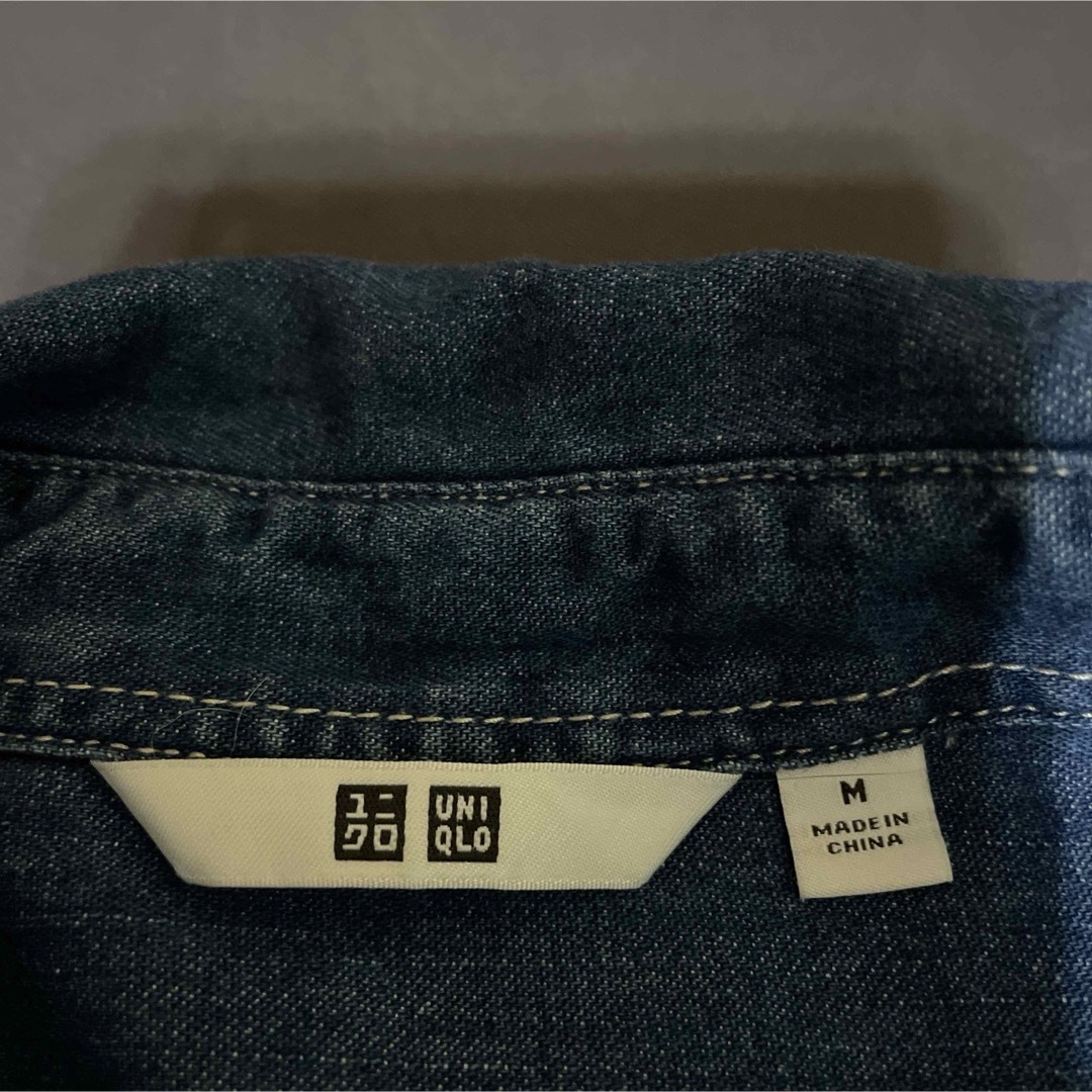 UNIQLO(ユニクロ)のUNIQLO ユニクロデニムAラインシャツワンピース レディースのワンピース(ロングワンピース/マキシワンピース)の商品写真