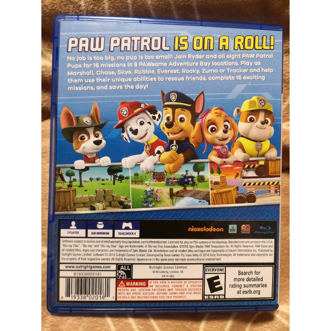 PlayStation4(プレイステーション4)のパウパトロール オンアロール paw patrol on a roll PS4 エンタメ/ホビーのゲームソフト/ゲーム機本体(家庭用ゲームソフト)の商品写真