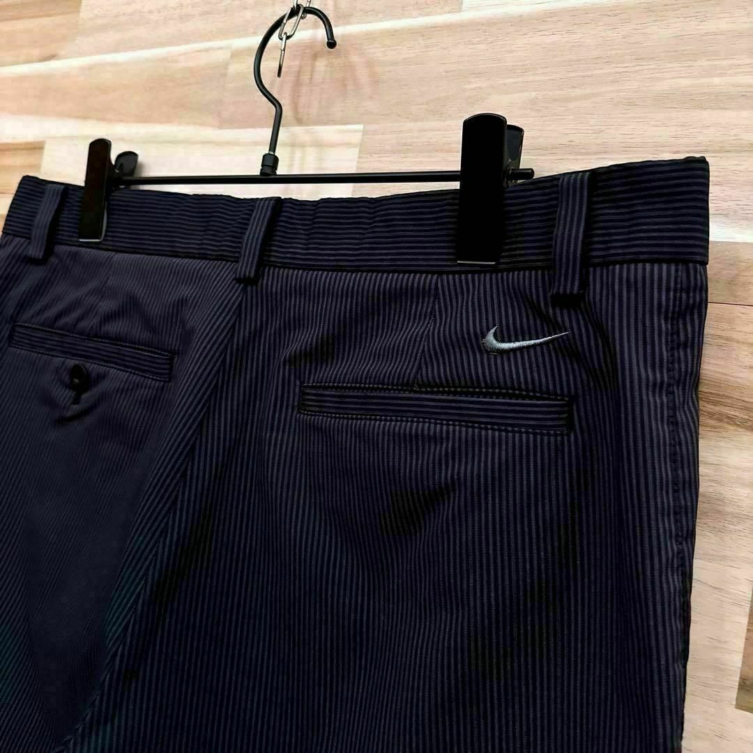 NIKE(ナイキ)の【ナイキ】NIKE ストライプ GOLF ゴルフ パンツ XL グレー×黒 スポーツ/アウトドアのゴルフ(ウエア)の商品写真