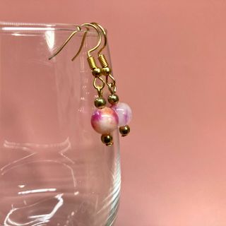 キャンディジェイド 一粒フックピアス イヤリング 8mm　G　#11 (イヤリング)