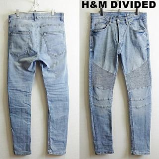 エイチアンドエム(H&M)のH&M DIVIDED　スキニーバイカーデニム　W82cm　強ストレッチ　明青(デニム/ジーンズ)