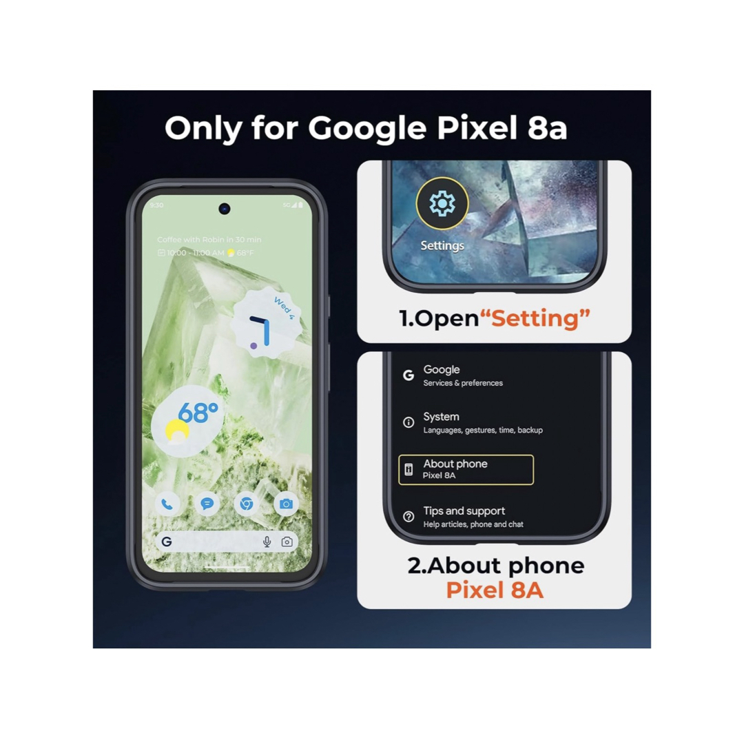 Google Pixel 8a ケース ブラック 画面保護 カメラレンズ保護 スマホ/家電/カメラのスマホアクセサリー(Androidケース)の商品写真