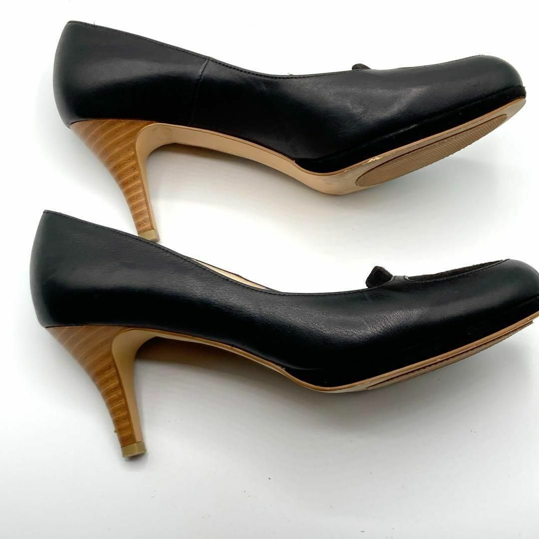 ◆お買い得◆オデットエオディール　パンプス　23.5　黒　レザー　スエード レディースの靴/シューズ(ハイヒール/パンプス)の商品写真