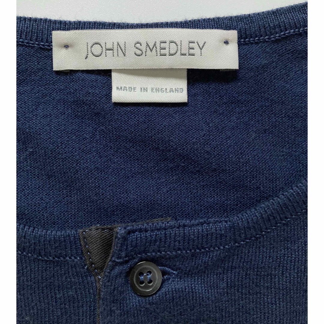 JOHN SMEDLEY(ジョンスメドレー)のJOHN SMEDLEY 英国製 ヘンリーネックニット S ネイビー  メンズのトップス(ニット/セーター)の商品写真