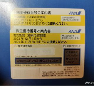 エーエヌエー(ゼンニッポンクウユ)(ANA(全日本空輸))のANA株主優待券2枚(ショッピング)