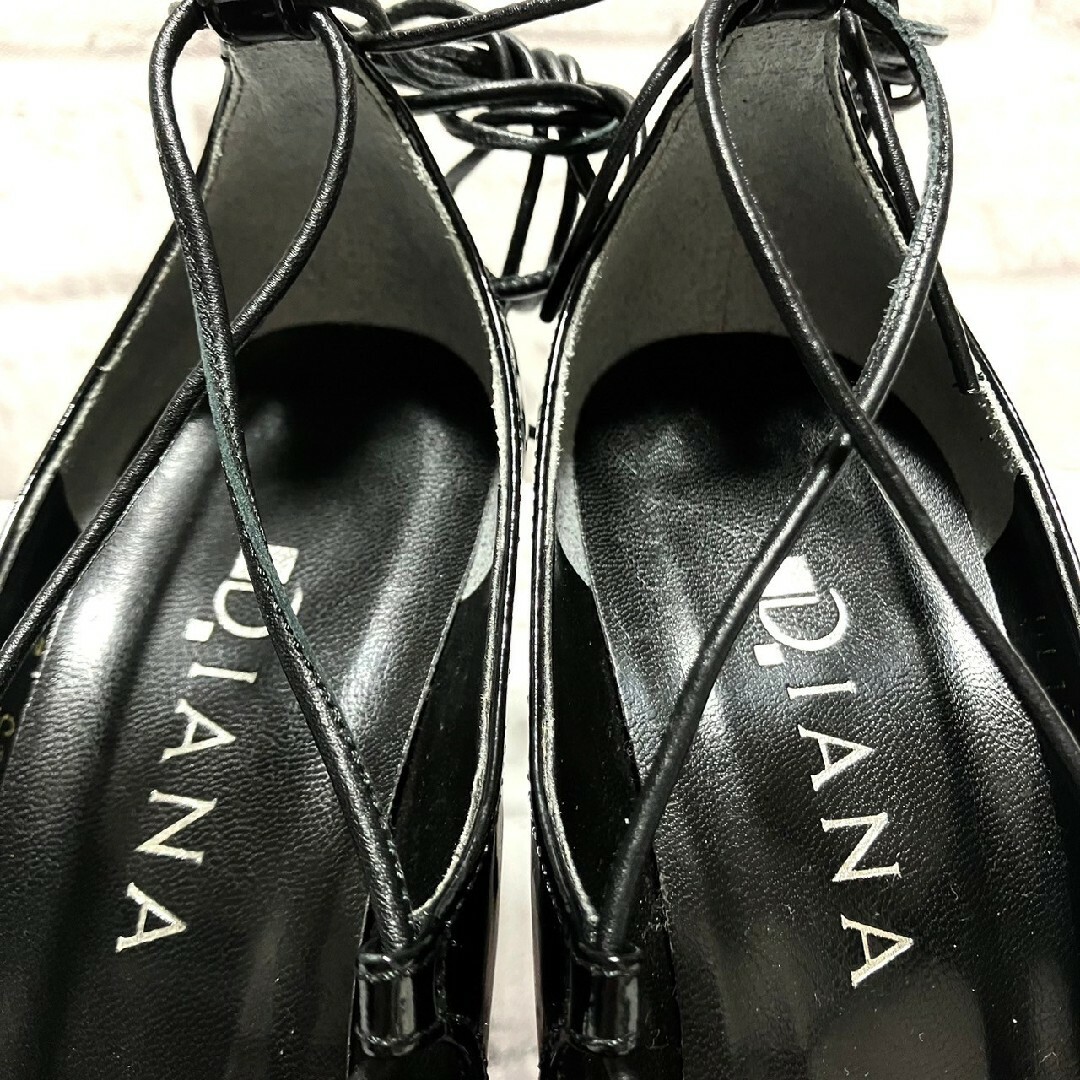 DIANA(ダイアナ)の✦極美品✦ DIANA ダイアナ レッドソール エナメル パンプス レースアップ レディースの靴/シューズ(ハイヒール/パンプス)の商品写真