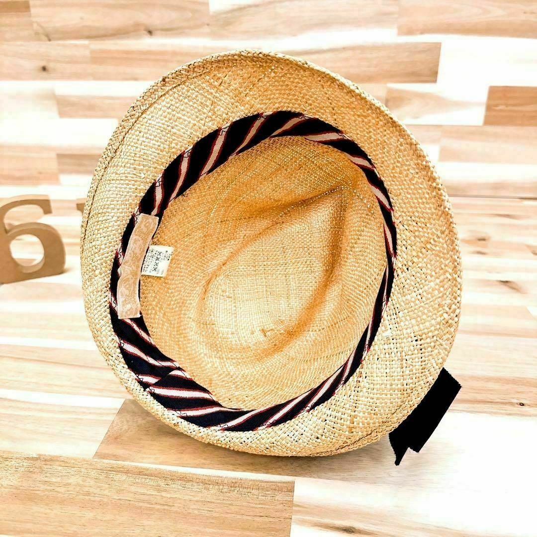 CA4LA(カシラ)の【カシラ】CA4LA 天然素材 麦わら帽子 ストローハット リボン ベージュ×黒 レディースの帽子(麦わら帽子/ストローハット)の商品写真