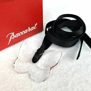 バカラ(Baccarat)の●極美品●バカラ ネックレス 蝶 ラッキーバタフライ クリア(ネックレス)