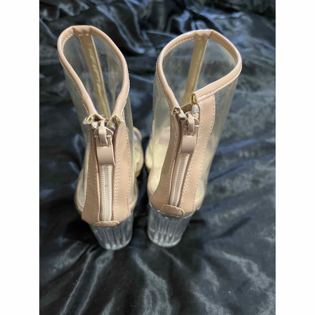 PVC クリア　ヒール　サンダル　チャンキーヒール　透明　ハイヒール　ブーティー レディースの靴/シューズ(ブーティ)の商品写真