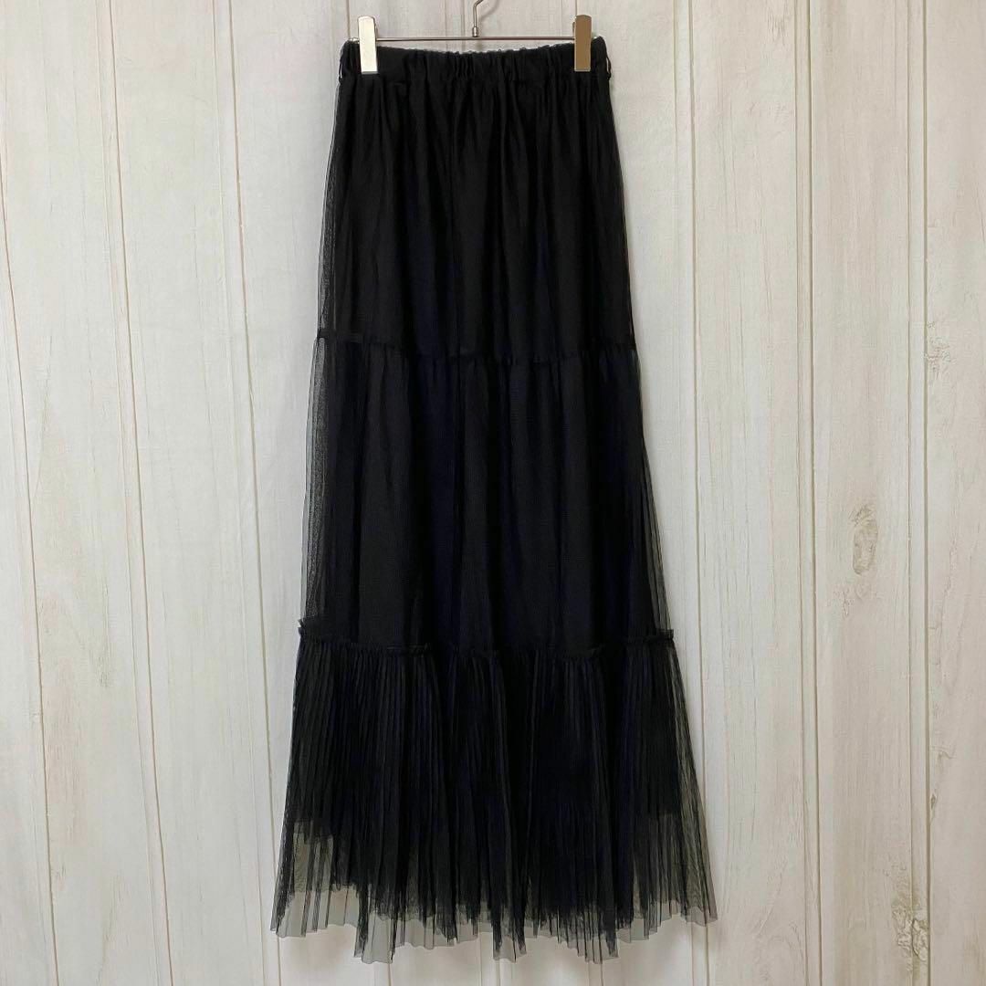 st926 Private Pauseチュールプリーツスカート/シアーレイヤード レディースのスカート(ロングスカート)の商品写真