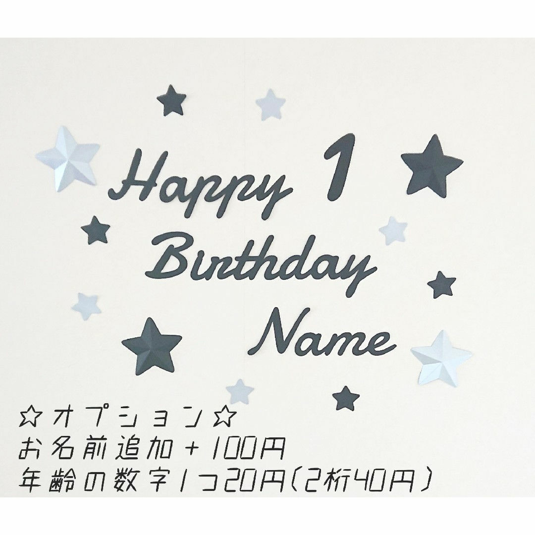 【星の色変更可能】バースデー レターバナー お誕生日 飾り ガーランド キッズ/ベビー/マタニティのメモリアル/セレモニー用品(アルバム)の商品写真