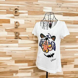 【ダブルスタンダードクロージング】虎 タイガー プリント 半袖Tシャツ 白×黒