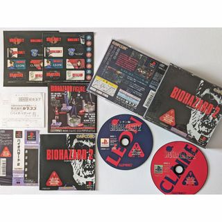 プレイステーション(PlayStation)のPS1 バイオハザード2 帯ハガキシールあり　プレステ Biohazard II(家庭用ゲームソフト)