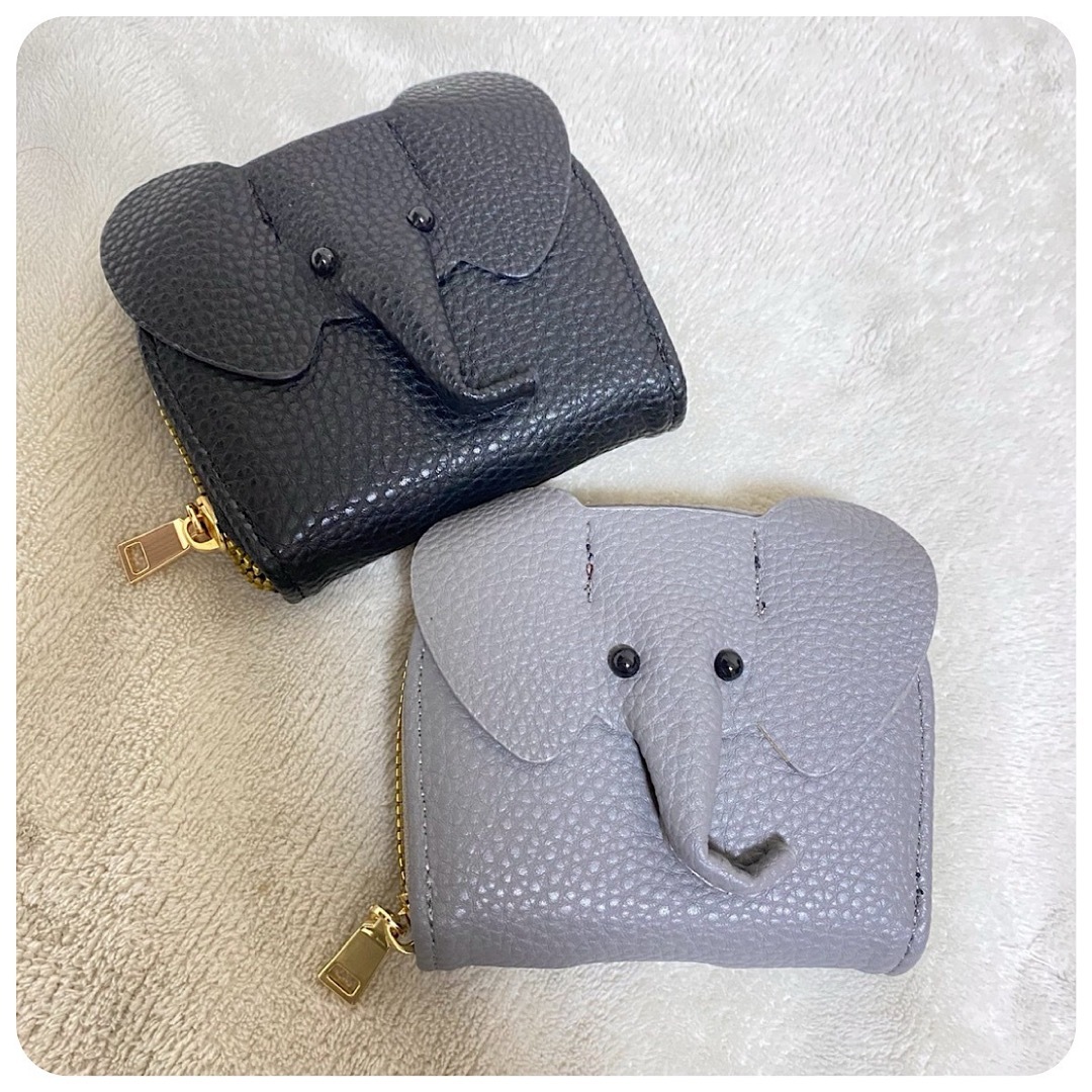 カードケース カードホルダー ブラック じゃばら かわいい ミニ財布 ゾウ ぞう レディースのファッション小物(財布)の商品写真