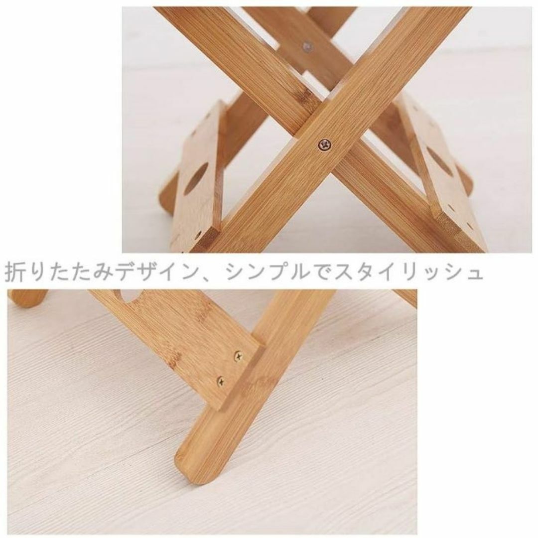 アウトドアチェア 折りたたみ スツール 竹製  組み立て不要 インテリア/住まい/日用品の椅子/チェア(折り畳みイス)の商品写真