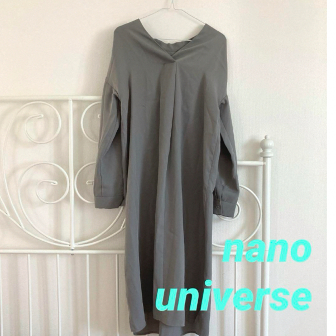 nano・universe(ナノユニバース)の美品　ナノユニバース　モスグリーン　ワンピース レディースのワンピース(ロングワンピース/マキシワンピース)の商品写真