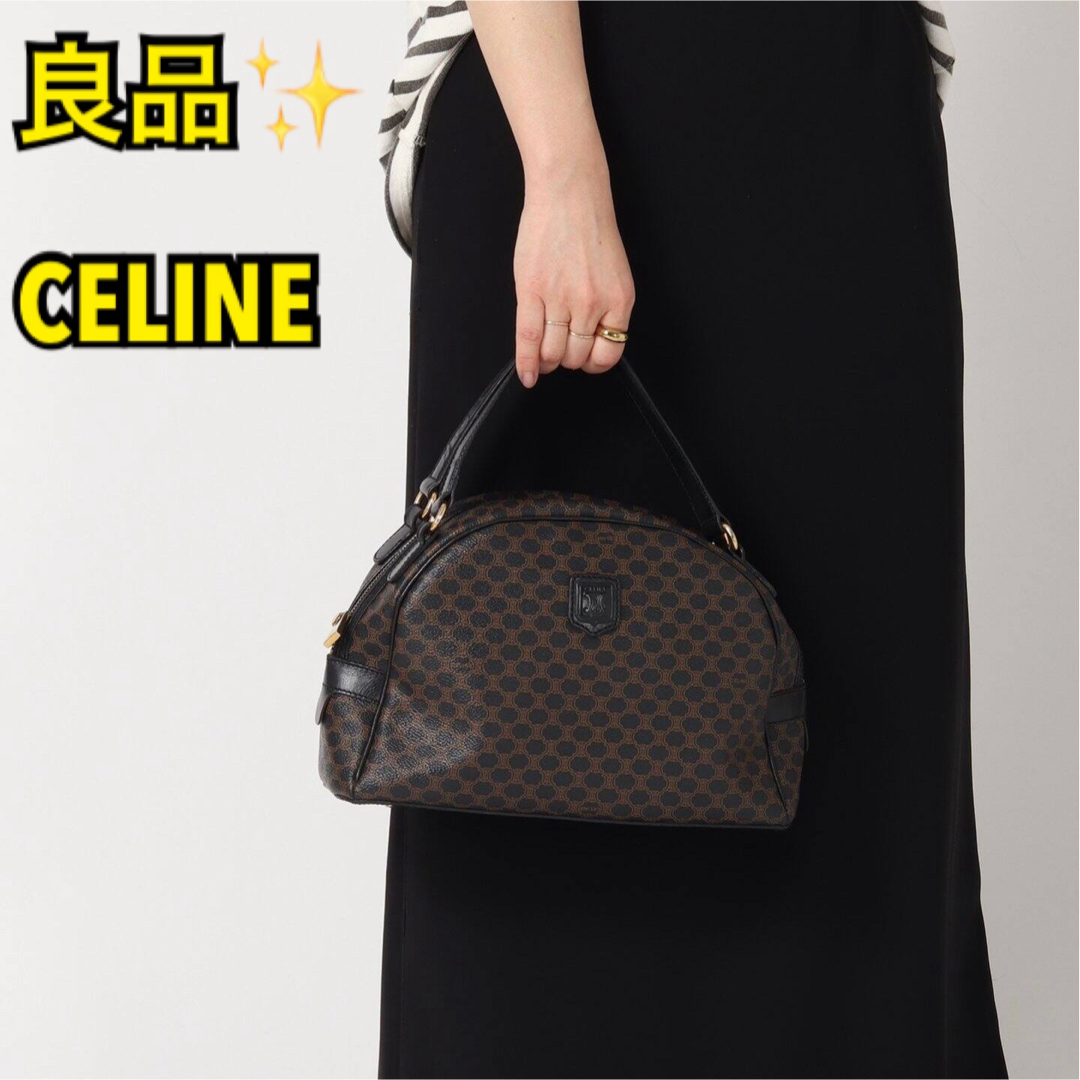 celine(セリーヌ)の【良品】VINTAGE CELINE マカダム柄 ハーフムーン ハンドバッグ レディースのバッグ(ハンドバッグ)の商品写真