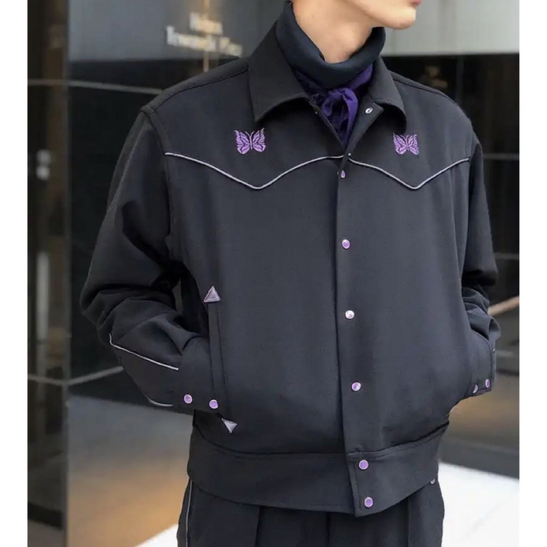 needles カウボーイジャケット　紫刺繍　Lサイズ メンズのジャケット/アウター(その他)の商品写真