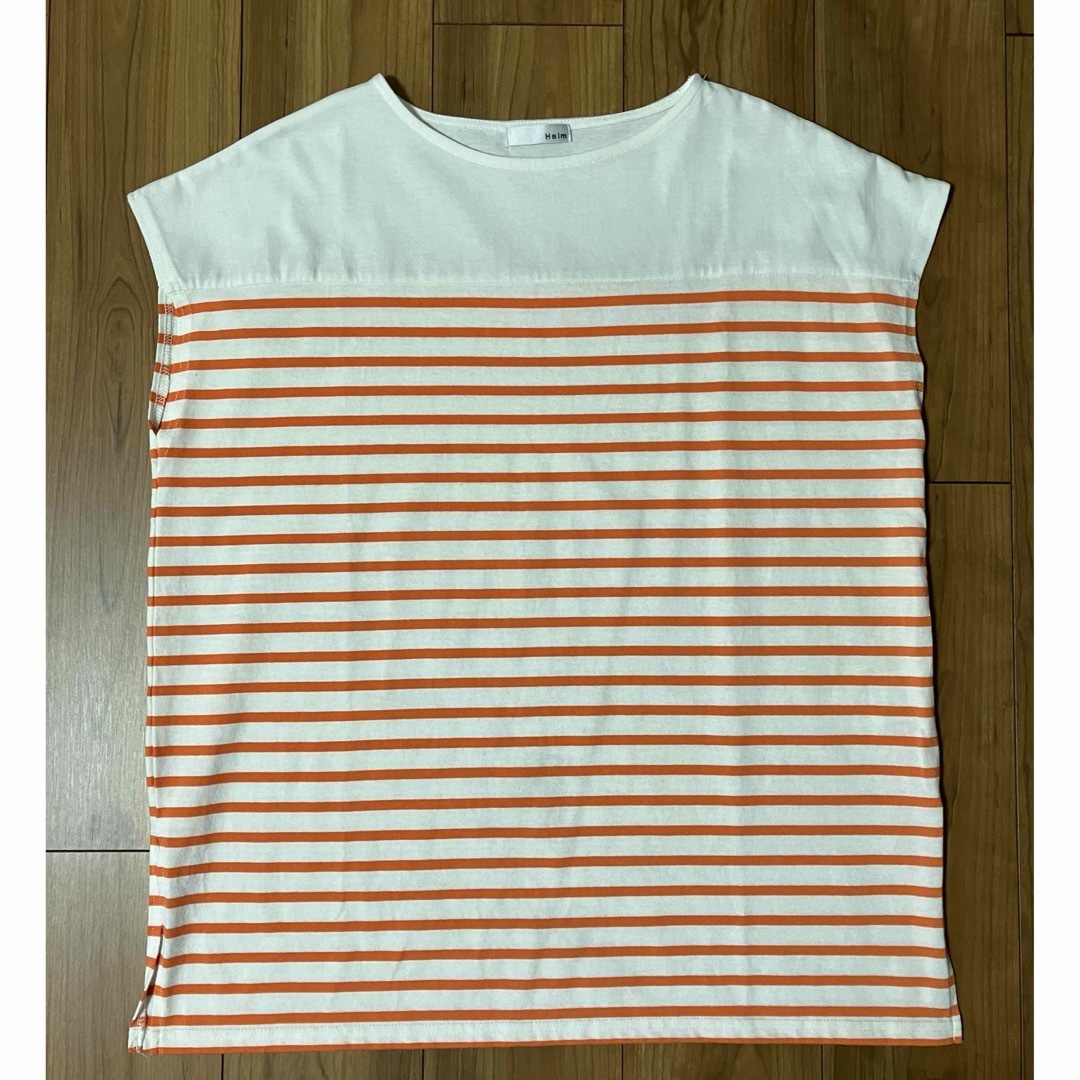 ボーダーTシャツ　オレンジ メンズのトップス(Tシャツ/カットソー(半袖/袖なし))の商品写真