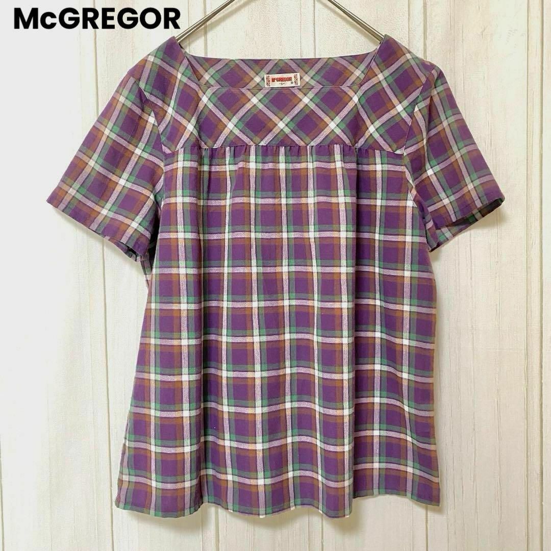 McGREGOR(マックレガー)のst937 McGREGORマックレガー/トップス/チェックカットソー薄手/春夏 レディースのトップス(カットソー(半袖/袖なし))の商品写真