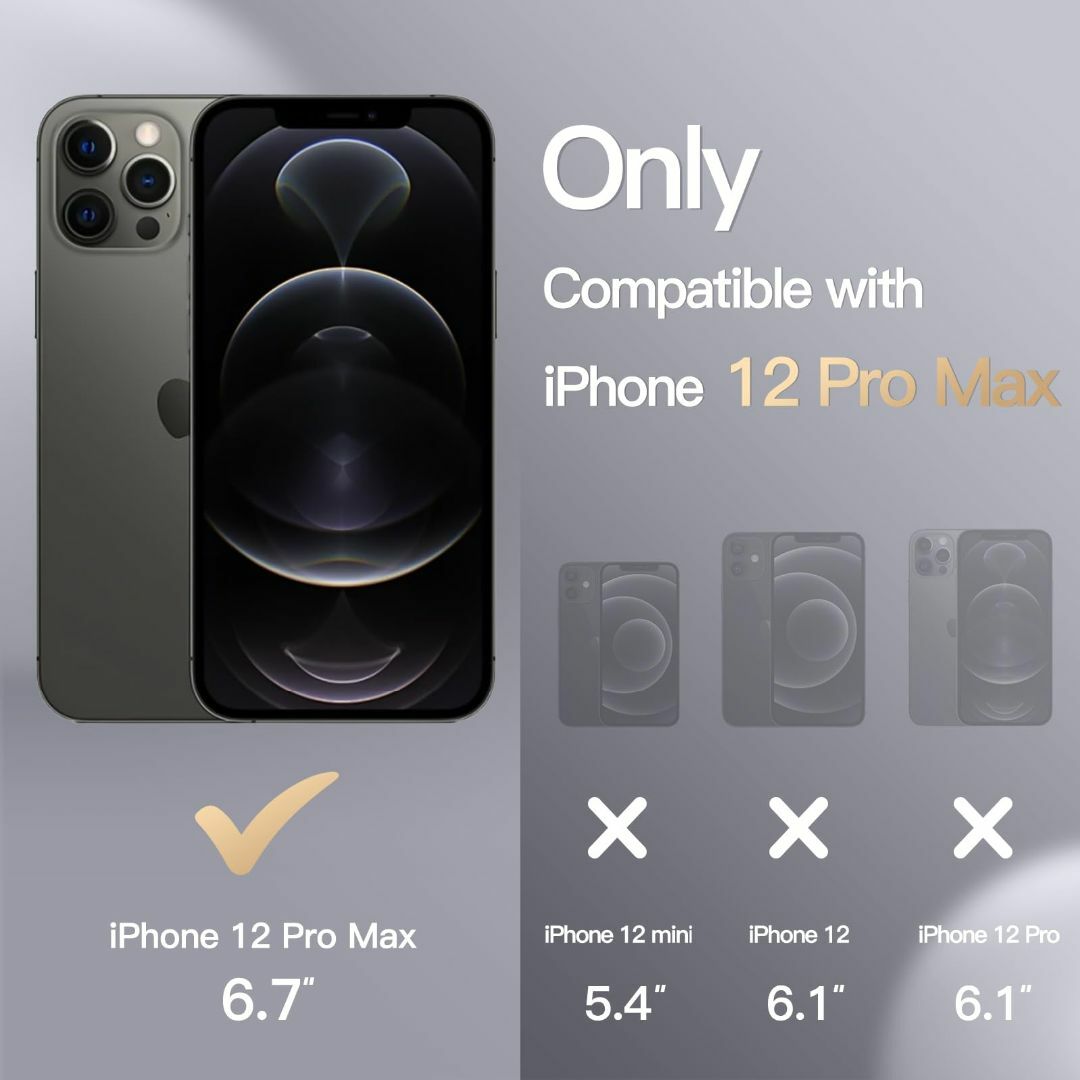 【色:ブラック】JEDirect iPhone12ProMax (12 Pro  スマホ/家電/カメラのスマホアクセサリー(その他)の商品写真