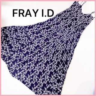 FRAY I. D キャミワンピース　黒　ロングワンピース　リボン　花柄　夏