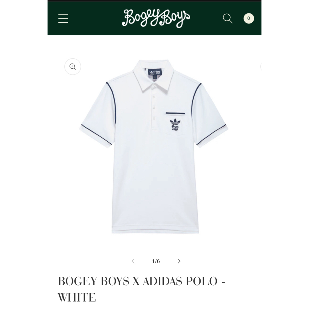 adidas(アディダス)のBOGEY BOYS X ADIDAS POLO - WHITE スポーツ/アウトドアのゴルフ(ウエア)の商品写真