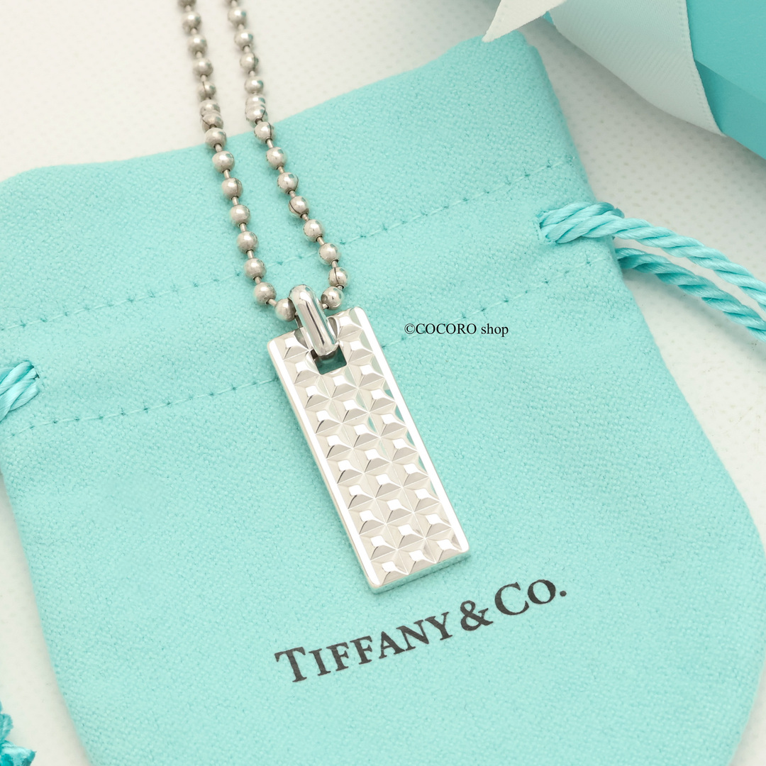 Tiffany & Co.(ティファニー)の【美品】TIFFANY&Co. スクエア スタッズ プレート ネックレス レディースのアクセサリー(ネックレス)の商品写真