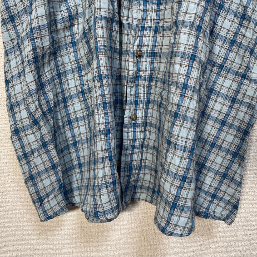 Wrangler(ラングラー)の【ラングラー】半袖シャツ　ワークシャツ　チェック柄　胸ポケット　水色47 メンズのトップス(シャツ)の商品写真