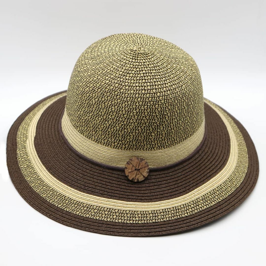 【色: ブラウン】[サングローブ] 麦藁帽子 レディース 麦わら帽子 帽子 レデ レディースのファッション小物(その他)の商品写真