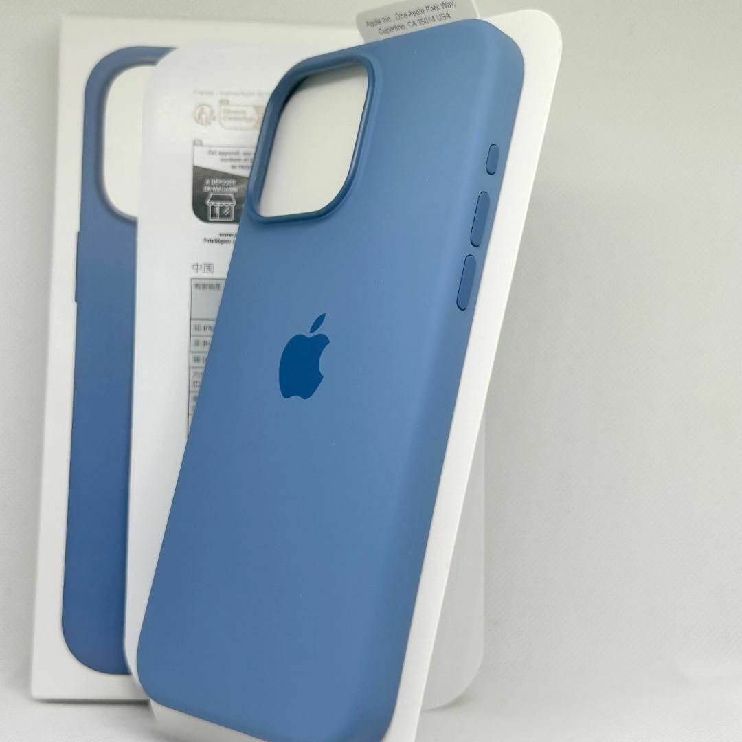 新品純正互換品iPhone15ProMaxシリコンケース-winter blue スマホ/家電/カメラのスマホアクセサリー(iPhoneケース)の商品写真