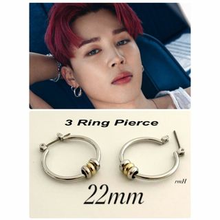 【3リングピアス 22mm 2個1セット】BTS JIMIN(ピアス(両耳用))